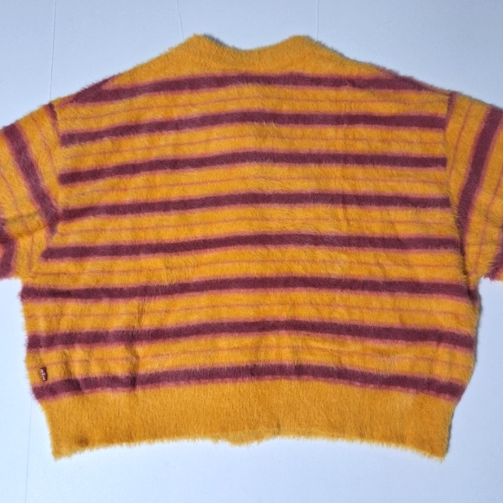 ๐NWT Levi's Orange "Cat" Fuzzy Wuzzy Cardigan Sweater - Picture 10 of 13
